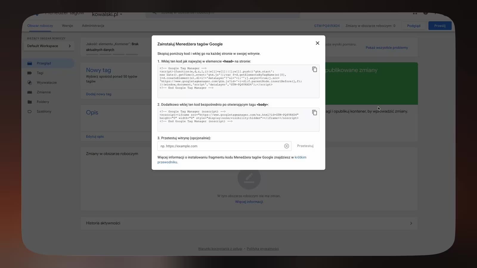 Okładka kursu: Google Tag Manager (GTM) w Pigułce