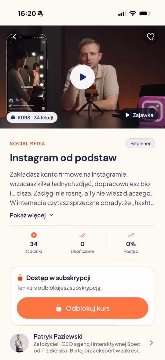 Wszystkie kursy w jednej aplikacji. Oglądasz, gdzie chcesz.